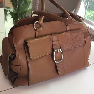 DKNY brown leather tote bag